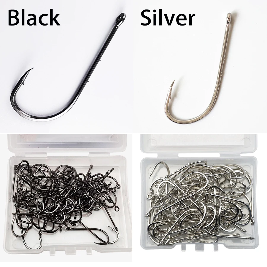 高炭素鋼の釣り針,釣り用フック,2つのシャンク,サイズ1/0 - Fishing Hook Offset のレビューと価格