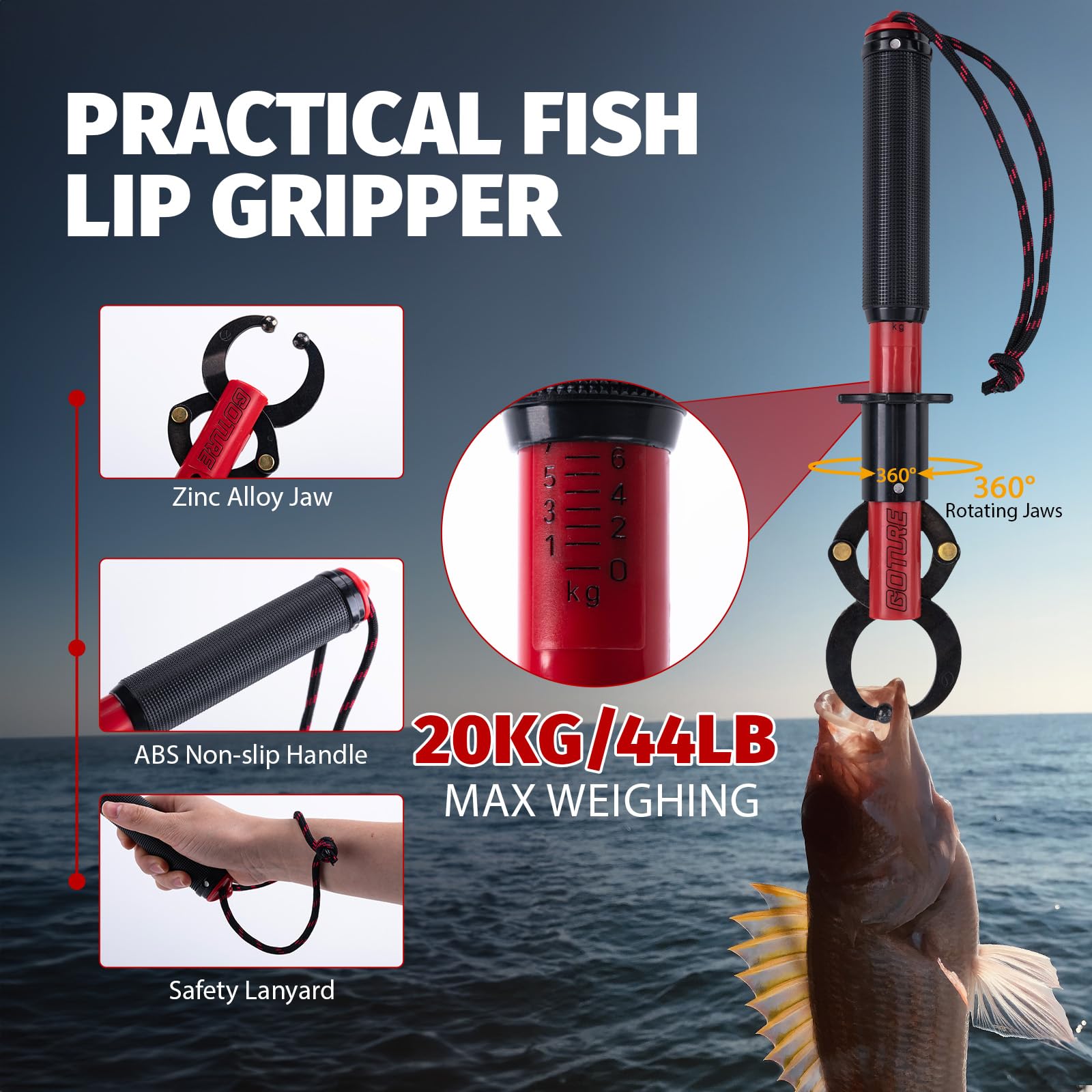 Goture 釣り用アクセサリー：釣り用プライヤー、魚の口を - Fishing Hook Sharpener のレビューと価格