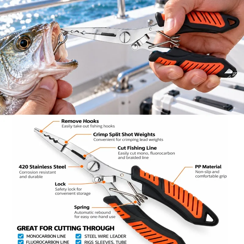 プロ仕様の多機能フィッシングプライヤーセット。魚の口を挟むた - Fishing Hook Remover のレビューと価格