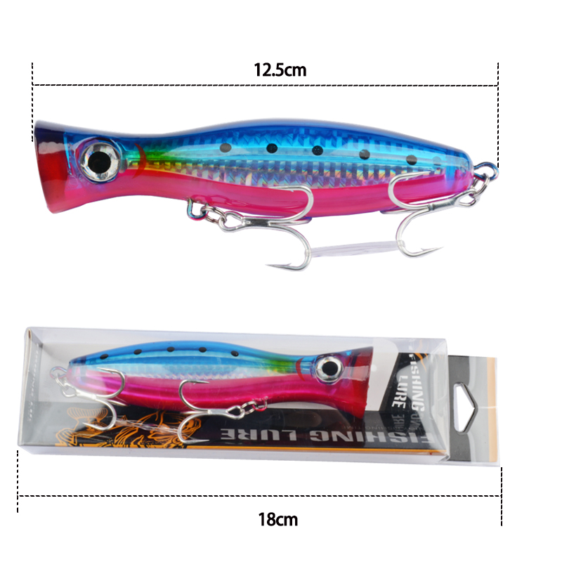 1pc 43 グラムビッグポッパーフローティングワブラー釣り - Fishing Hook Treble のレビューと価格