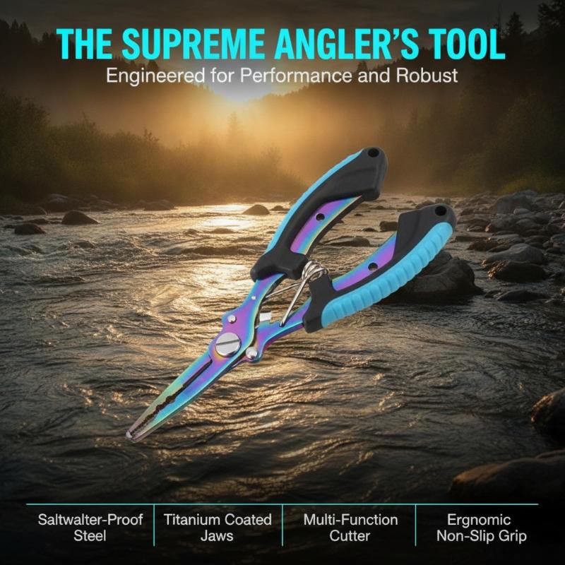 1個入り 多機能釣り用プライヤー、ステンレス製、チタンカラー - Fishing Hook Remover のレビューと価格