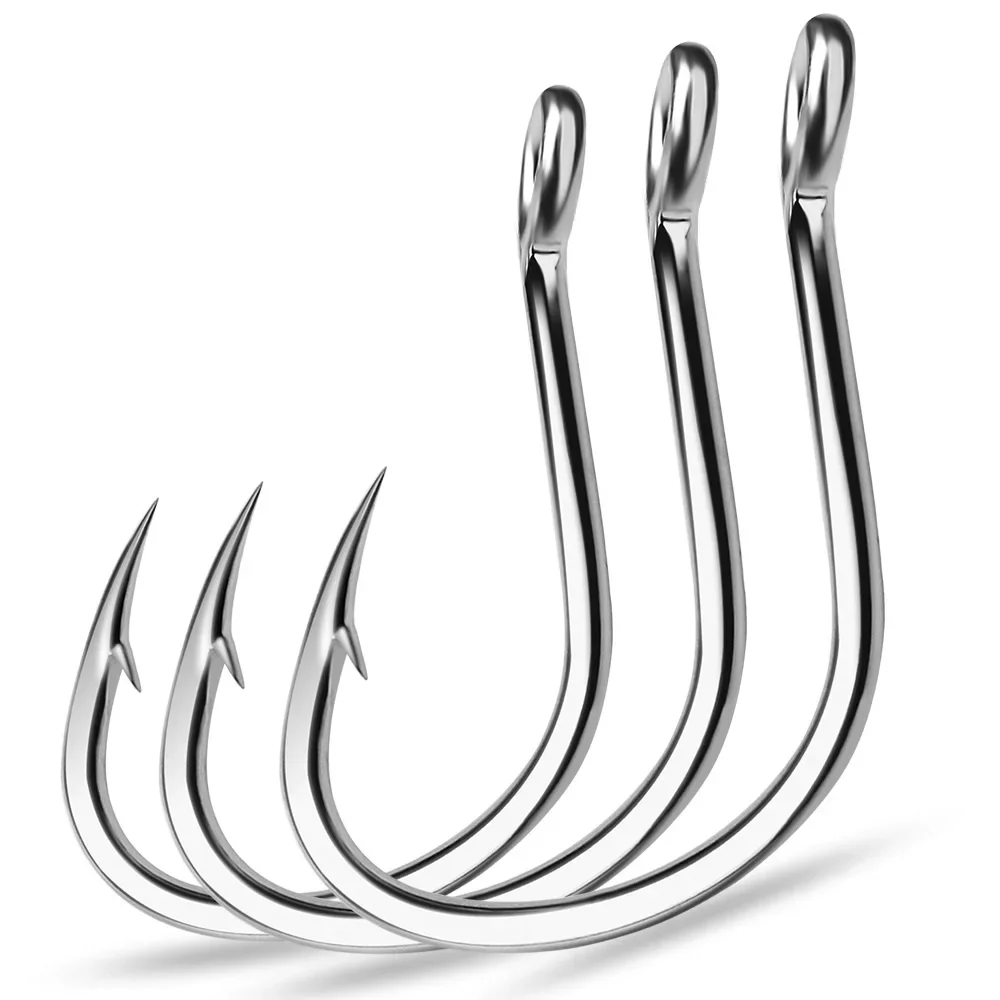 リングアイ釣り針釣りフックシルバー有刺鉄線サークルフックフラ - Fishing Hook Offset のレビューと価格