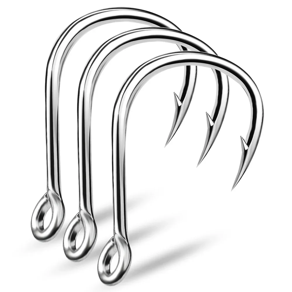 リングアイ釣り針釣りフックシルバー有刺鉄線サークルフックフラ - Fishing Hook Offset のレビューと価格