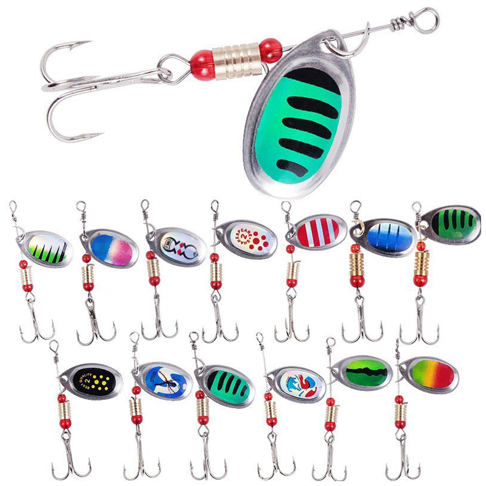 金属製のスプーン型ルアー30個入り。トリプルフック付きで、淡 - Fishing Hook Treble のレビューと価格