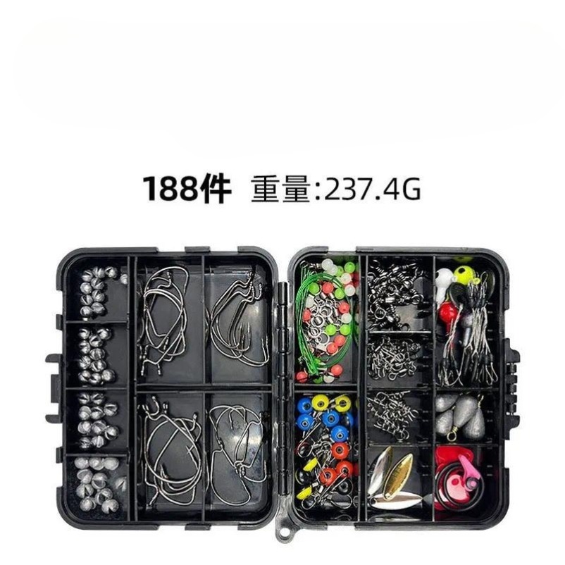188個入り釣り用アクセサリー・ルアーキット、釣り道具セット - Fishing Hook Assortment のレビューと価格
